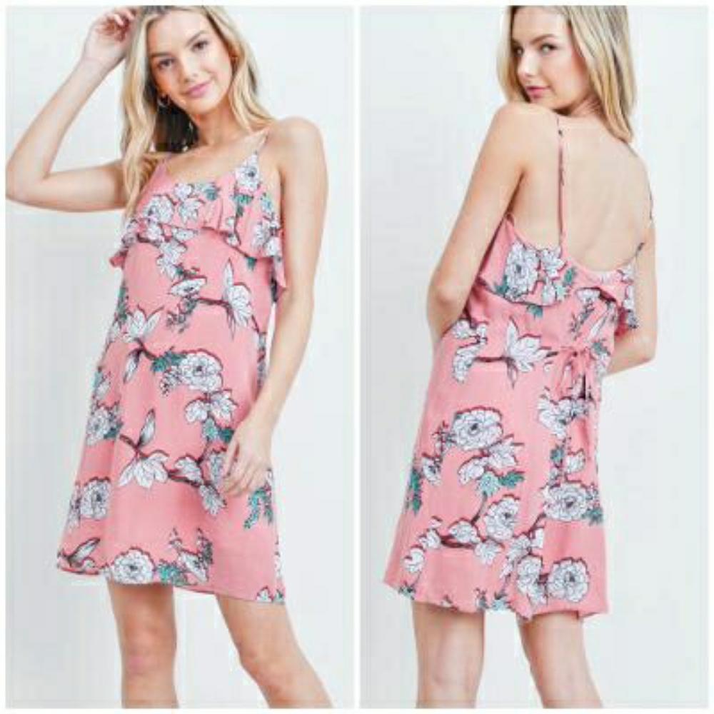 EVERLY Chic Mauve Floral Flowy Short Dress - Picture 7 of 9